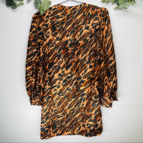 NWT SANDRO Paris - Lunas Silk Leopard Print Mini Dress S - Picture 6 of 13